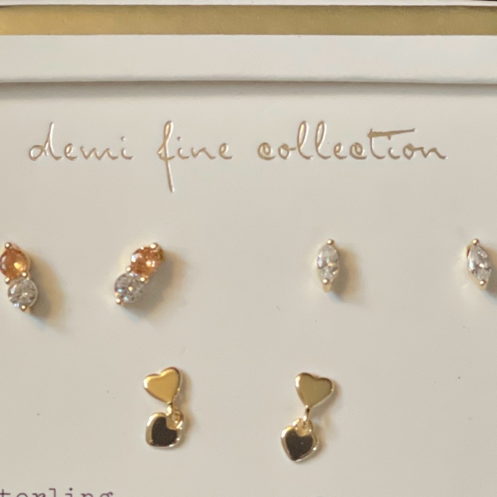 Stud Earrings Set, Sterling Silver & Cubic Zirconia — A New Day - Picture 8 of 15